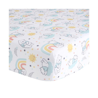 Disney Baby Cozy Friends Winnie the Pooh White Fitted Crib Sheet