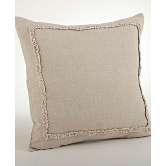 Ruffled Border Linen Decorative Pillow, 20" x 20"