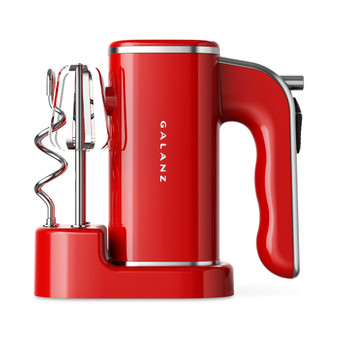 Retro 5-Speed Turbo Hand Mixer with Storage Base
