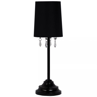 Simple Designs 		Table Lamp with Fabric Shade and Hanging Acrylic Beads
