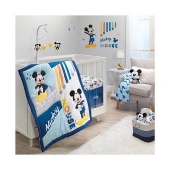 Disney Baby Forever Mickey Mouse 3-Piece Blue Crib Bedding Set