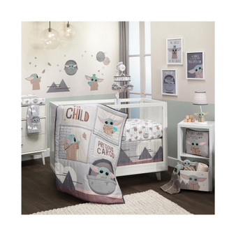 Star Wars The Child Baby Yoda Nursery 3-Piece Baby Crib Bedding Set