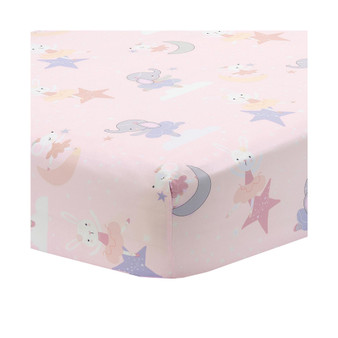 Tiny Dancer Elephant/Bunny Ballet Baby Fitted Crib Sheet - Pink