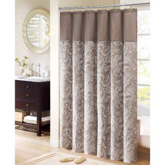 Aubrey Jacquard Beaded Shower Curtain, 72" x  72"