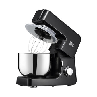 6 Qt Stand Mixer with 6+1P Speed, 600W Tilt Head Kitchen Electric Mixer with Stainless Steel Beater, Dough Hook and Whisk for Baking Bread, Cakes and Cookies, Black