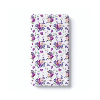 Super Soft Fitted Crib Sheet - Purple & Blush Floral
