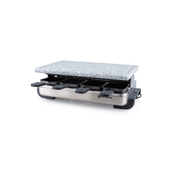 8 Person Stelvio Raclette Party Grill with Granite Stone Grill Top