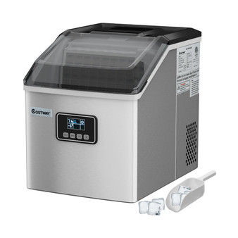 2 In 1 Ice Maker Water Dispenser Countertop 36Lbs/24H LCD Display Portable