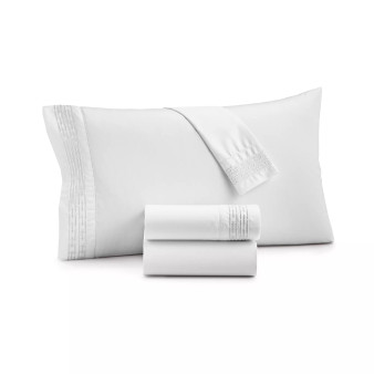 Chain Links Embroidered 100% Pima Cotton 4-Pc. Sheet Set, Queen, Created for Macy's