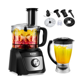 8 Cup Food Processor 500W Variable Speed Blender Chopper w/ 3 Blades