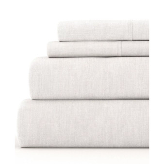 Collection Linen Rayon From Bamboo Blend Deep Pocket 300 Thread Count 3 Piece Sheet Set, Twin