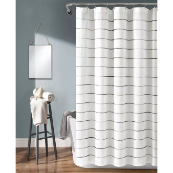 Ombre Stripe Yarn Dyed Cotton 72" x 72" Shower Curtain