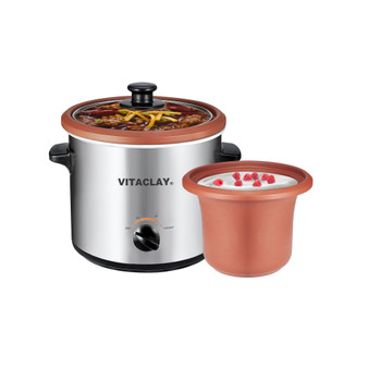 2-in-1 Clay Slow Cooker and Yogurt Maker, 2 QT
