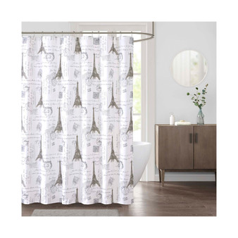 Paris 72" x 72" Faux-Linen Shower Curtain