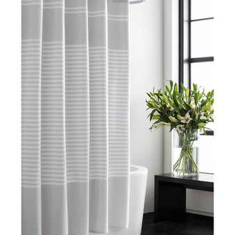 Seersucker Stripe Cotton Shower Curtain, 72" X 70"