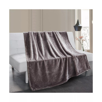 Reversible Solid Plush Throw, 50" x 70"