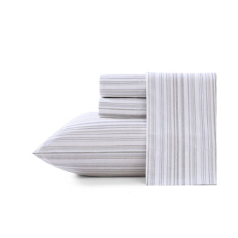Tommy Bahama Kahanu Stripe Cotton Percale 4 Piece Sheet Set, Queen