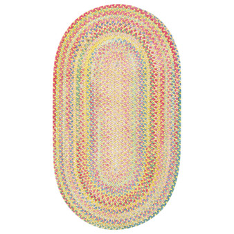 Cutting Garden Oval Braid 0450-150 Buttercup 5' x 8' Area Rug