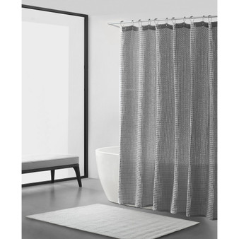 Marled Waffle Yarn Dyed Shower Curtain, 72" X 70"