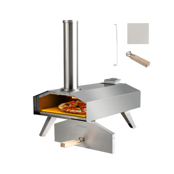 Wood Pellet Pizza Oven Pizza Maker Portable Outdoor Pizza Stone w/ Foldable Leg