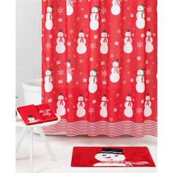 Jolly Snowman Christmas Bathroom Accessory 17 Piece Set