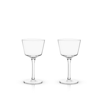 Raye Angled Crystal Nick & Nora Glasses Set of 2, 6 Oz