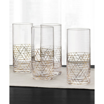 Gold Decal Highball Glasses, Set of 4, Created for Macy's