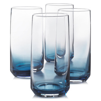 Blue Ombre Set of 4 Highball Glasses, Created for Macy's