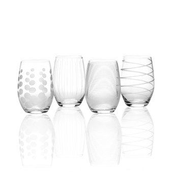 Glassware, Set of 4 Cheers Stemless Wine Glasses