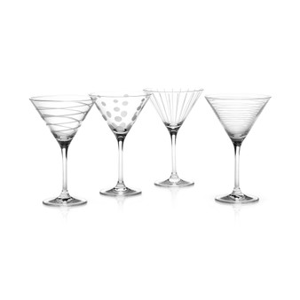 "Clear Cheers" Martini Glasses, Set Of 4