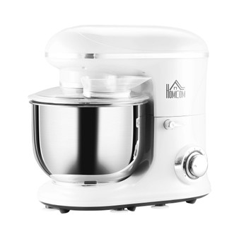 Stand Mixer with 6+1P Speed, 600W Tilt Head Kitchen Electric Mixer with 7.5 Qt Stainless Steel Mixing Bowl, Beater, Dough Hook and Splash Guard for Baking Bread, Cakes, Cookie, White
