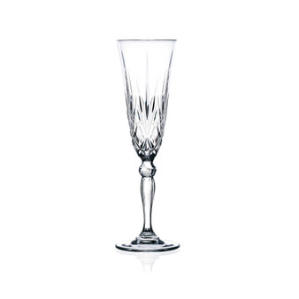 Melodia Collection Crystal Champagne Flutes, Set of 6
