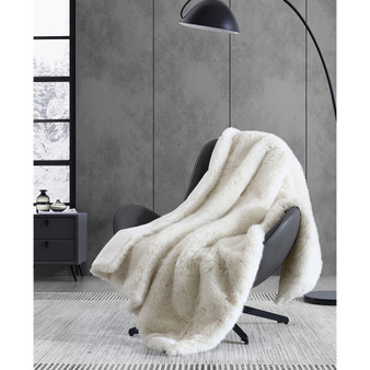 Long Pile Faux Fur Throw, 60" X 50"