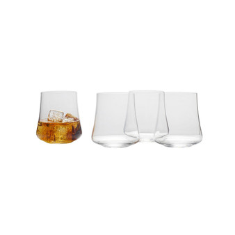 Aline Stemless Wine Double Old Fashioned Glasses Set of 4, 14 oz
