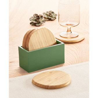 Bamboo Coasters with Holder, Set of 4, Created for Macy's