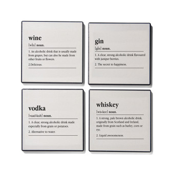 4.25'' D Spirits Ceramic Coasters Set, 4 Piece