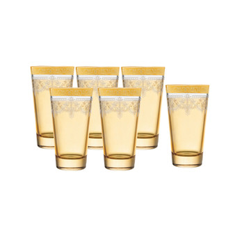 Highball 6 Piece Gold Band Glass Set