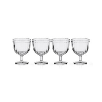 Beaded 14-oz Wine Goblets 4-Piece Set