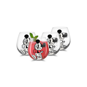 Mickey Mouse Constructive Stemless Glasses, Set of 4