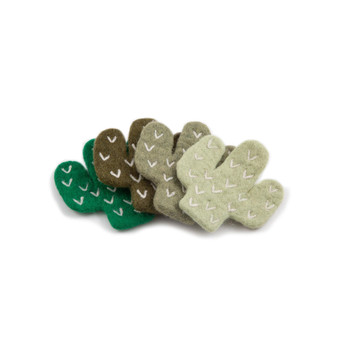 Felted Wool Cactus Coasters, Set of 4
