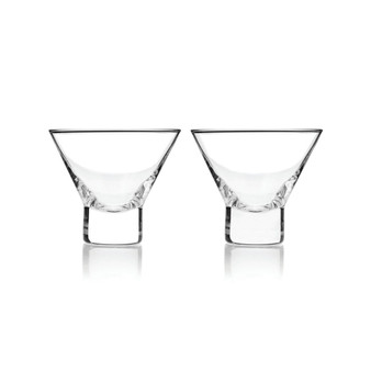 Heavy Base Crystal Martini Glasses, Set of 2, 7.5 Oz