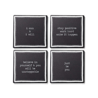 4.25'' D Just Be You Ceramic Coasters Set, 4 Piece