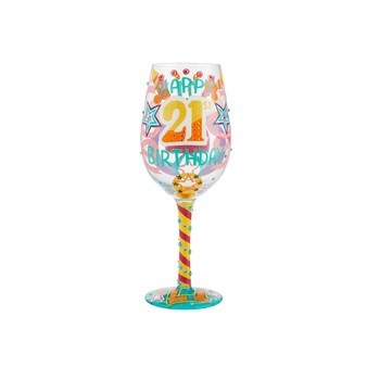 Lolita Happy 21st Birthday Wine Glass, 15 oz