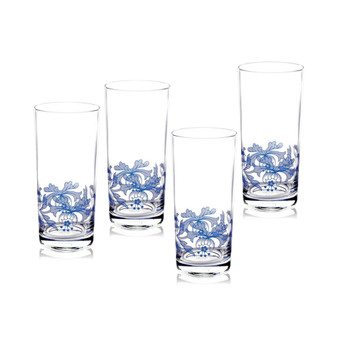 Blue Italian Highball Glasses, Set of 4