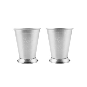 Stainless Steel Silver Mint Julep Cups, Set of 2