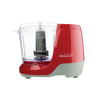 Brentwood 1.5 Cup Mini Push Button Food Chopper in Red