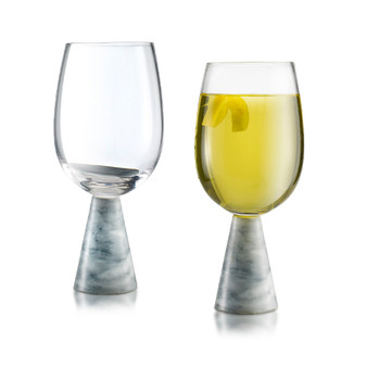 Marble All Purpose Wine Glasses, Set of 2, 14 Oz