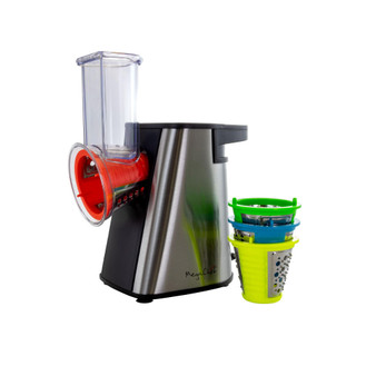 4 in 1 Stainless Steel Electric Salad Maker with One-Touch Control and Attachments