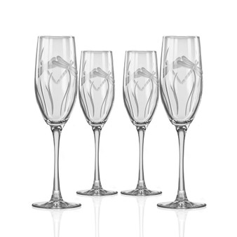 Dragonfly Champagne Flute 8Oz - Set Of 4 Glasses