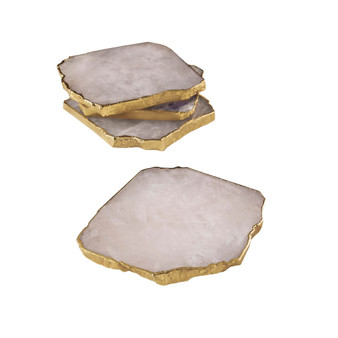 Dazzle Rose Quartz Coasters, Set of 4